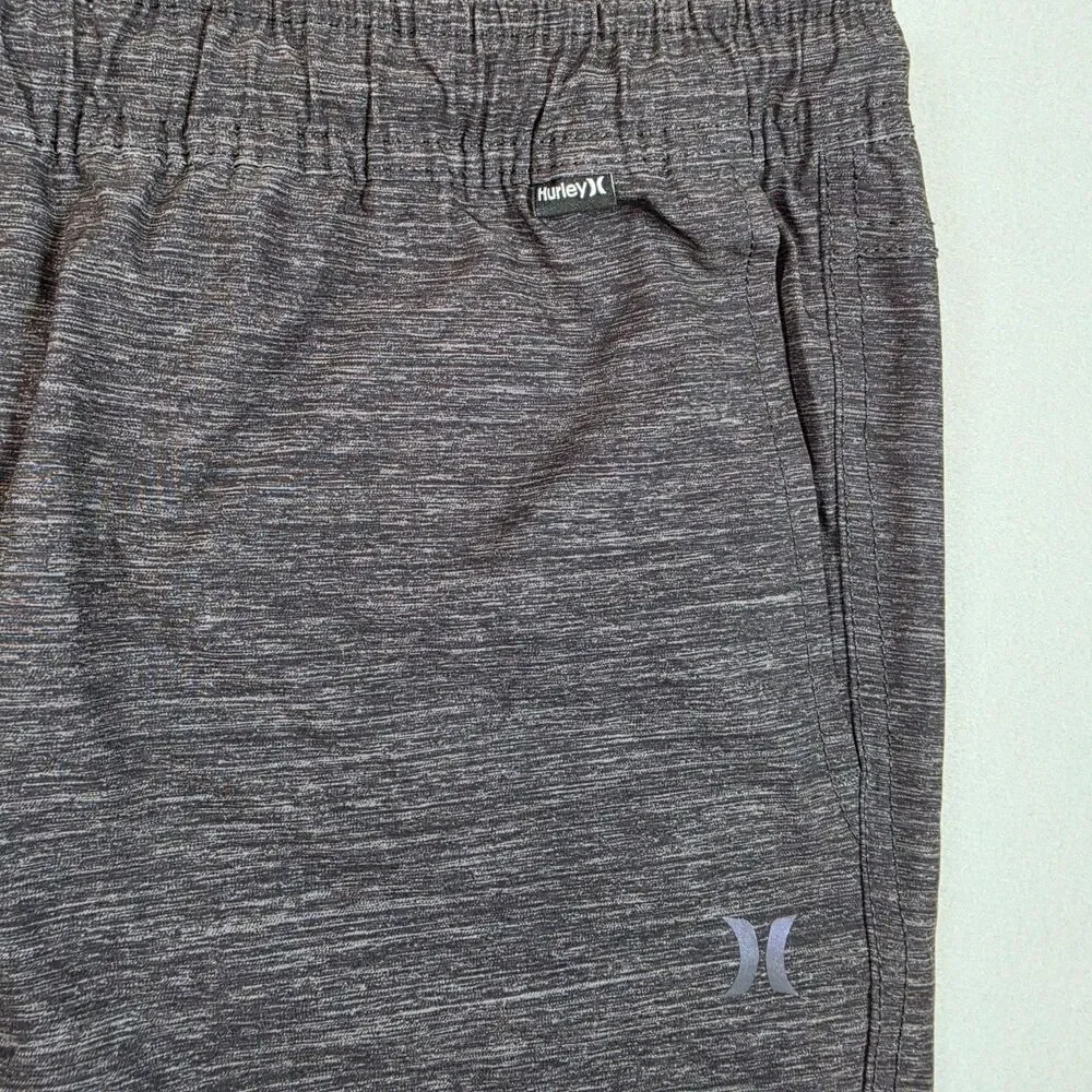 Hurley Men’s Shorts Size L Gray Heather Athletic Casual Drawstring Pre-Owned
